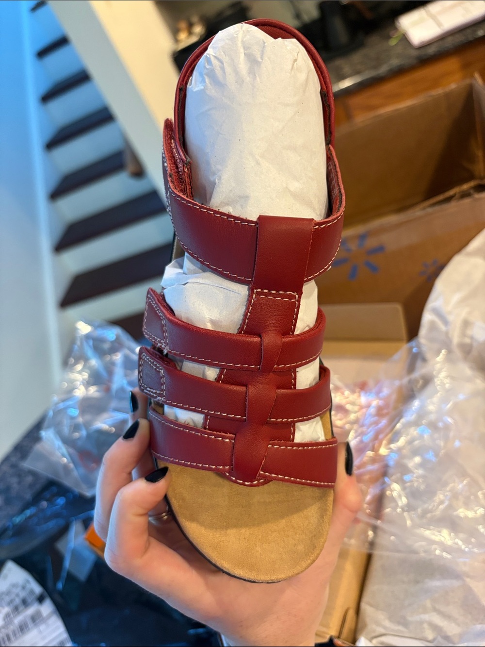 Clarks Merliah 2 Ruby Red Leather Women's Sandal - Picture 7 of 8
